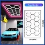 Hexagon Garage Lights Pink Border