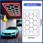 Hexagon Garage Lights Red Border